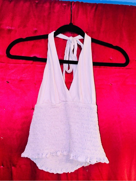 American Eagle Outfitters Tops - 👑 American Eagle Outfitters Light Lavender Smocked Halter Top Size Small